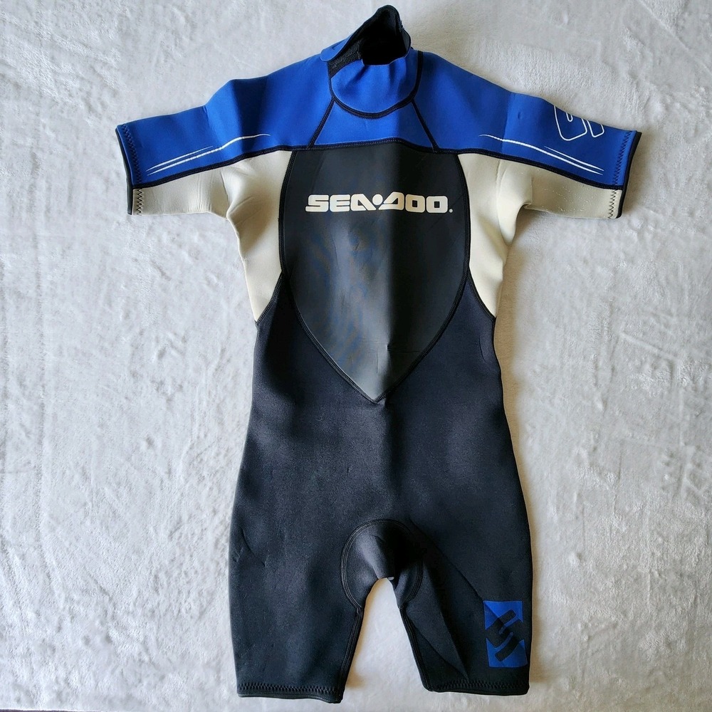 Sea-Doo Shorty Wetsuit Junior 10‎ Blue Black Neoprene Ultra Flex 4-Way Stretch